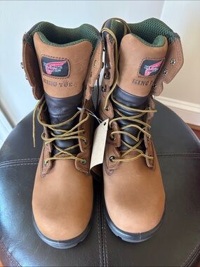 Red Wing Shoes 2280 Men’s King Toe Brown and Dark Brown Work Boots 9.5 D